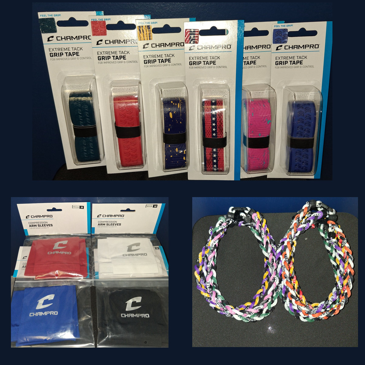 Sports accessories collage