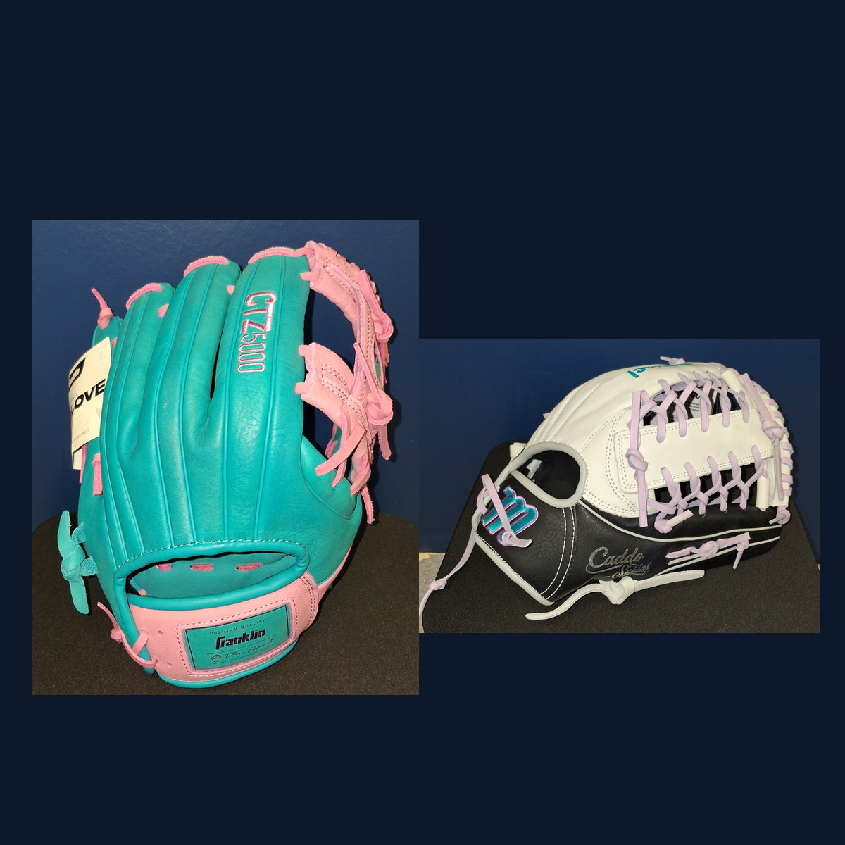 Baseball gloves collage