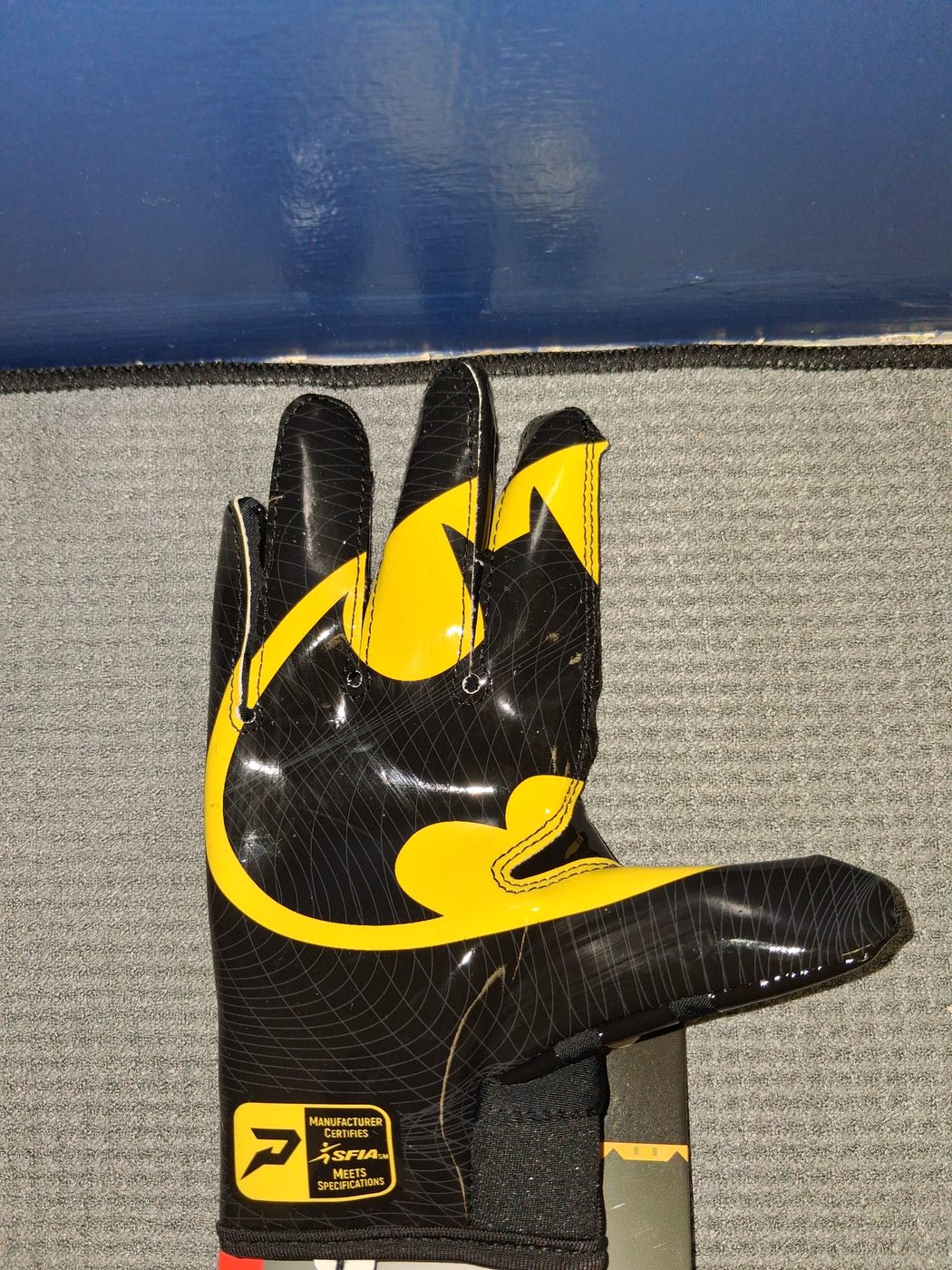 Phenom Batman Football Gloves, palm