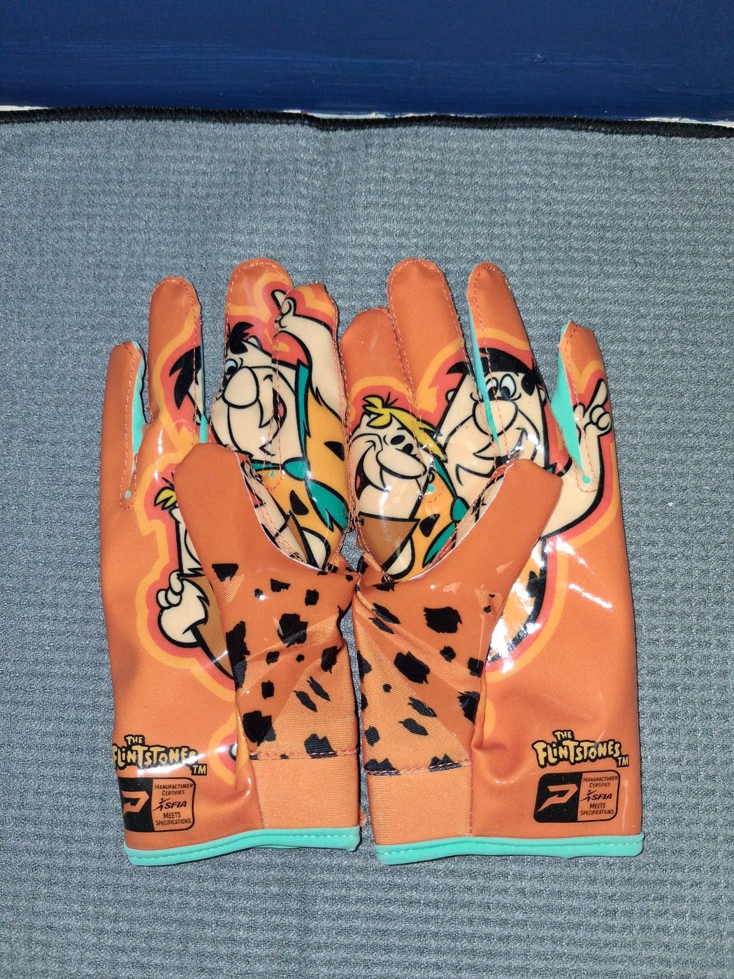Phenom The Flintstones Football Gloves, palm