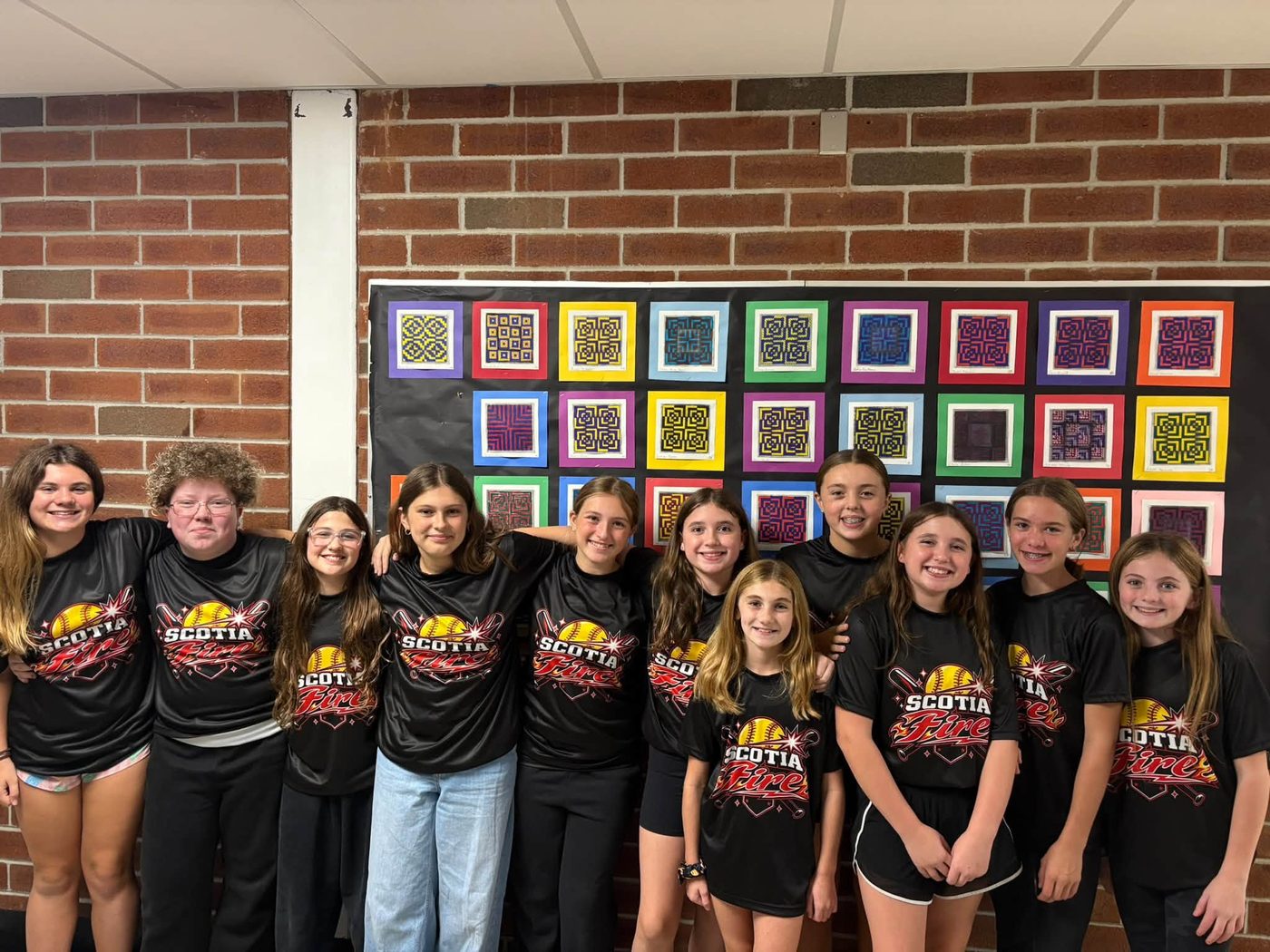 Scotia Fire softball team in custom team shirts